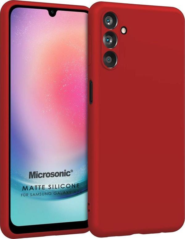 Microsonic Matte Silicone Samsung Galaxy A25 Kılıf Kırmızı - Image 1