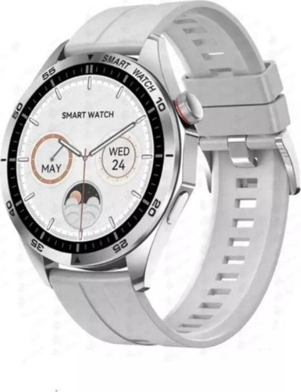 Haino Teko Rw44 Watch Gt4 Amoled Ekran Android İos Harmonyos Uyumlu 3 Kordonlu Akıllı Saat Gümüş - Image 1