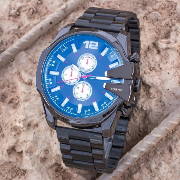 Seniori Siyah Çelik Kordon Quartz Business Erkek Saati - Modern ve Şık Tasarım - Model ST-304378 - Image 1