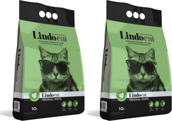 Lindo Original White Kokusuz Topaklanan Bentonit Kedi Kumu 10 Lt 2 adet - Image 1