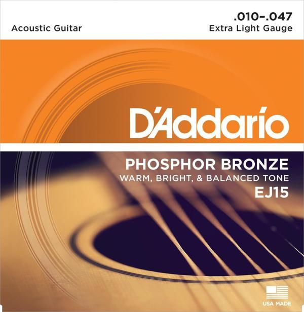 Daddario EJ15 Akustik Tel Set Extra Light(.010) - Image 1