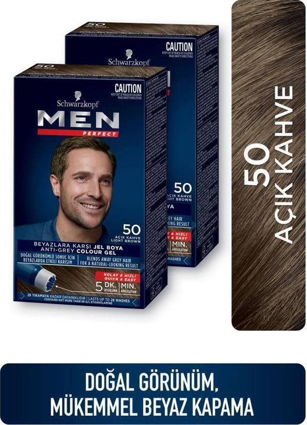 Schwarzkopf Men Perfect Saç Boyası 50 - Açık Kahve x 2 Adet - Image 1