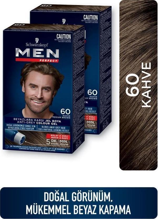 Schwarzkopf Men Perfect Saç Boyası 60 - Kahve x 2 Adet - Image 1