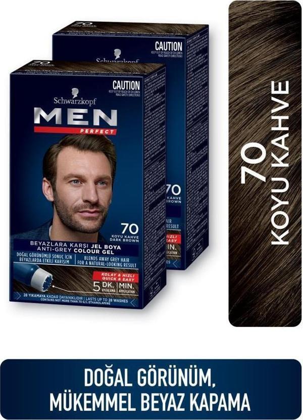 Schwarzkopf Men Perfect Saç Boyası 70 - Koyu Kahve x 2 Adet - Image 1