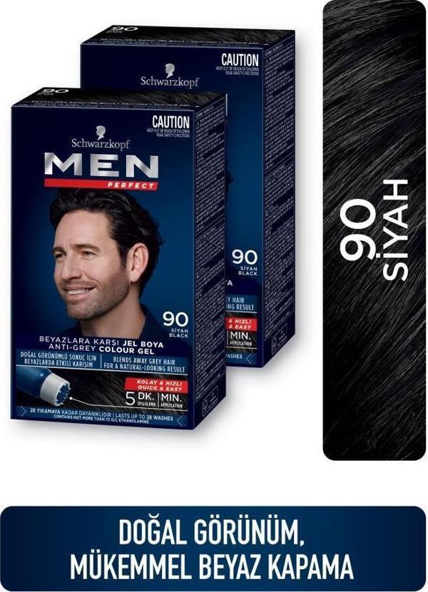 Schwarzkopf Men Perfect Saç Boyası 90 - Siyah x 2 Adet - Image 1