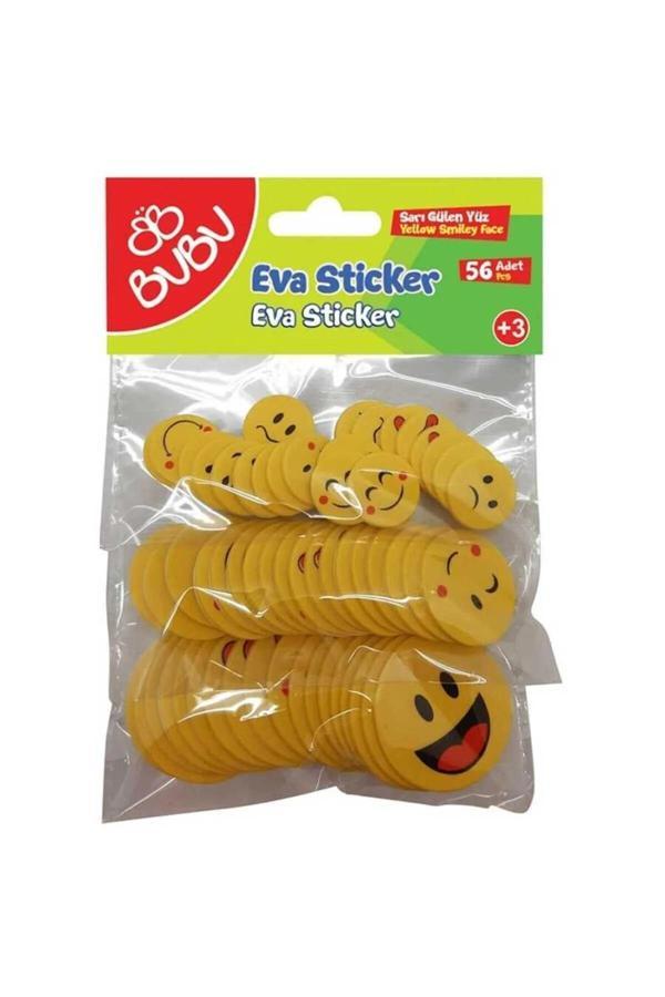 Bu-Bu Eva Sticker Sarı Gülen Surat 56 Lı St0141 - Image 1
