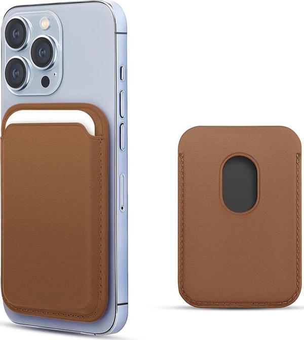 Microsonic Apple iPhone 13 Pro Max Leather Wallet MagSafe Kahverengi - Image 1