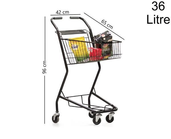 Minicart Şarküteri ve Kuruyemiş Metal Market Arabası 36 Litre Füme - Image 1