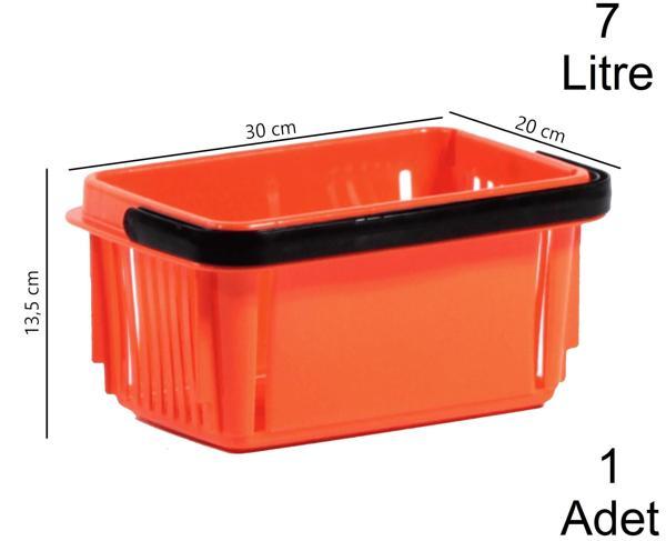7 Litre Plastik Kozmetik Alışveriş El Sepeti Turuncu 1 Adet - Image 1