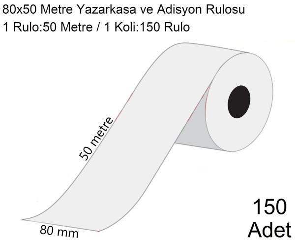 80x50 Metre Termal Yazarkasa ve Adisyon Rulosu 1 Koli:100 Adet Rulo - Image 1