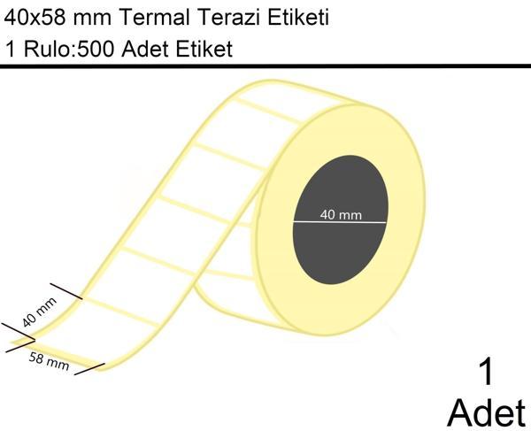 40x58 mm Termal Terazi Etiketi 500'lü Sarım 1 Rulo Etiket - Image 1