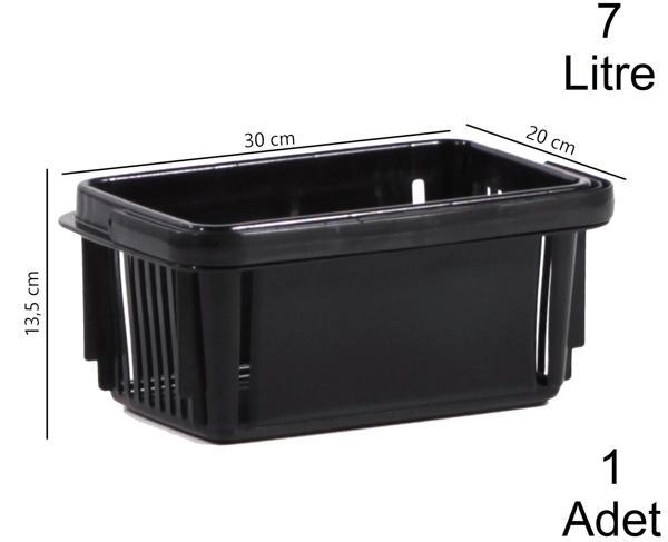 7 Litre Plastik Kozmetik Alışveriş El Sepeti Siyah 1 Adet - Image 1
