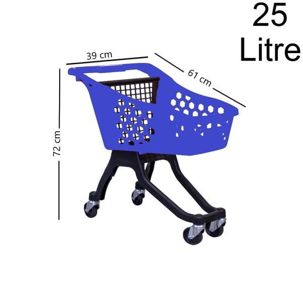 Kartal Plastik Çocuk Market Alışveriş Arabası 25 Litre Mavi - Image 1