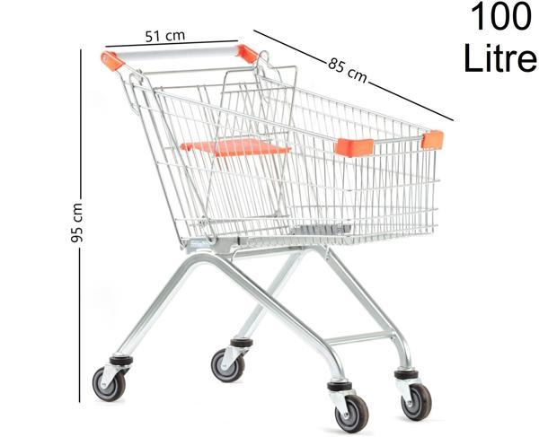 Atmaca Metal Market Alışveriş Arabası 100 Litre - Image 1