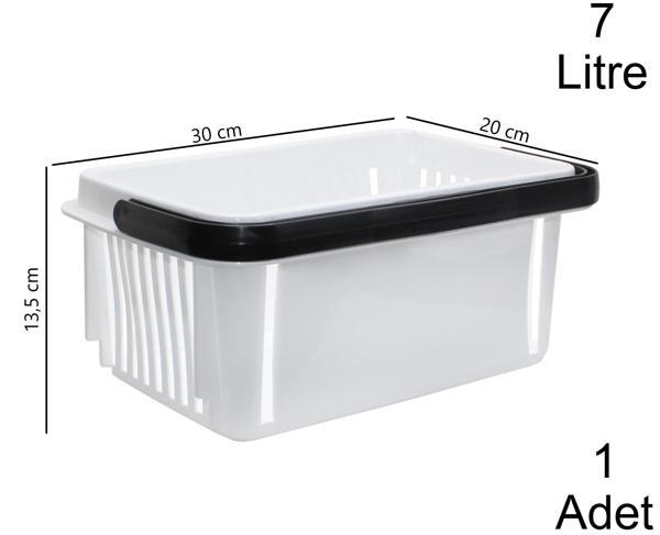 7 Litre Plastik Kozmetik Alışveriş El Sepeti Beyaz  1 Adet - Image 1