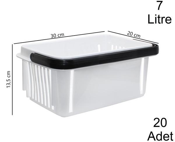 7 Litre Plastik Kozmetik Alışveriş El Sepeti Beyaz 1 Koli:20 Adet - Image 1