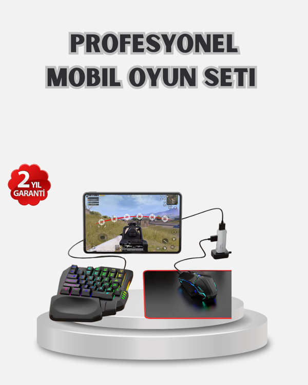 Android Uyumlu Mobil Oyun Kiti 5in1 Klavye Mouse Dönüştürücü Gecikmesiz FPS Set - Image 1