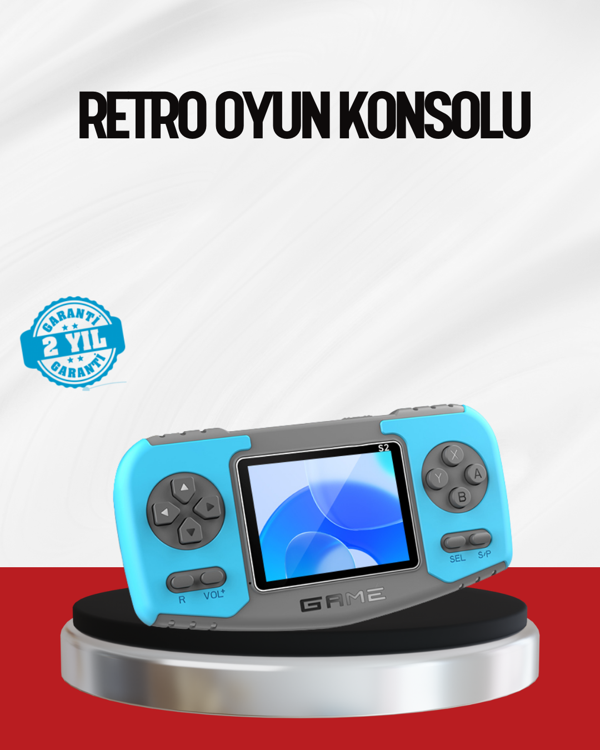 El Tipi Retro Oyun Konsolu Çocuklara Özel Portatif Oyun Makinesi - Image 1