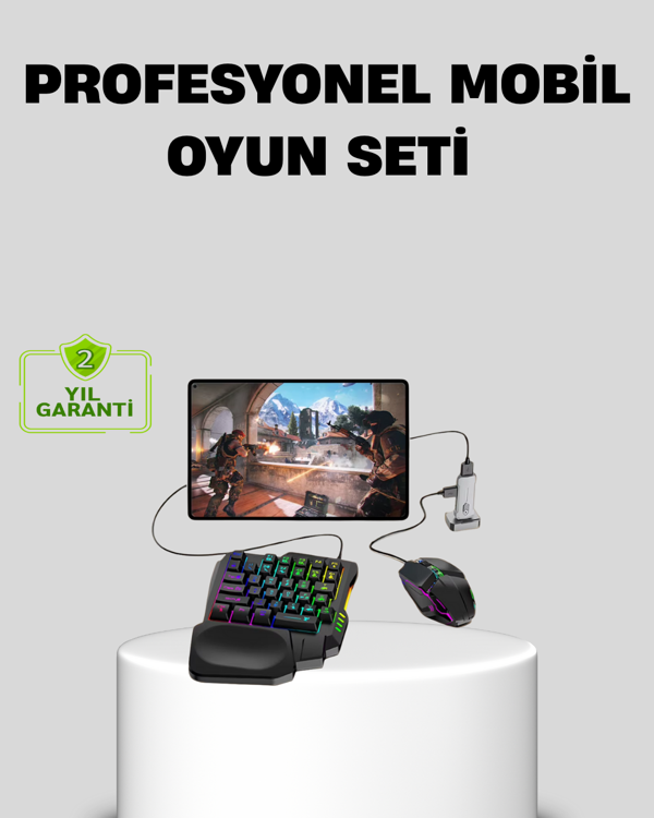 5’i 1 Arada Mobil Oyun Seti Bluetooth 5.3 Klavye Mouse Dönüştürücü Gaming Kit - Image 1
