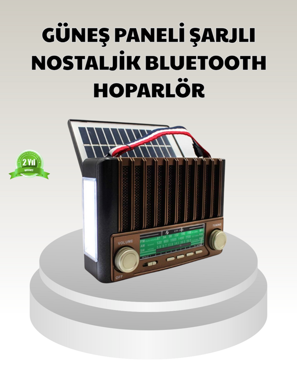 Güneş Enerjili Taşınabilir Hoparlör KTF-1428 Bluetooth Radyo USB SD Kart Destekli - Image 1