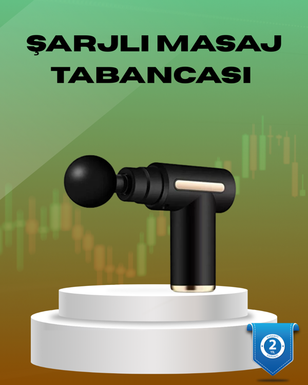 6 Kademeli Kas Masaj Tabancası 4 Başlıklı Güçlü Sessiz Sporcu Masaj Cihazı Şarjlı - Image 1