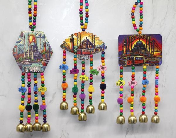 İstanbul Temalı Renkli Boncuklu Asmalı Rüzgar Çanı - Image 1
