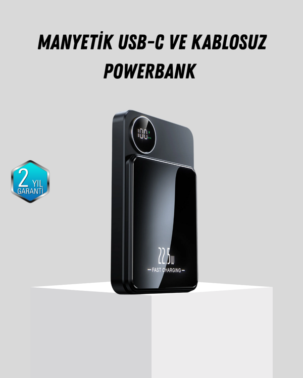 Manyetik Güç Bankası 15W Kablosuz 20W PD Hızlı Şarj - Image 1