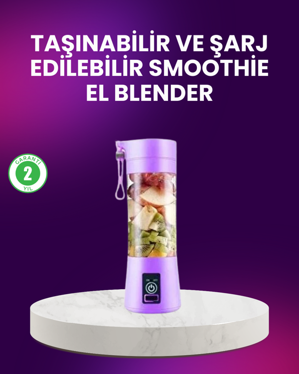 Taşınabilir Şişe Blender 380ml Şarjlı Spor Smoothie Shake Karıştırıcı - Image 1