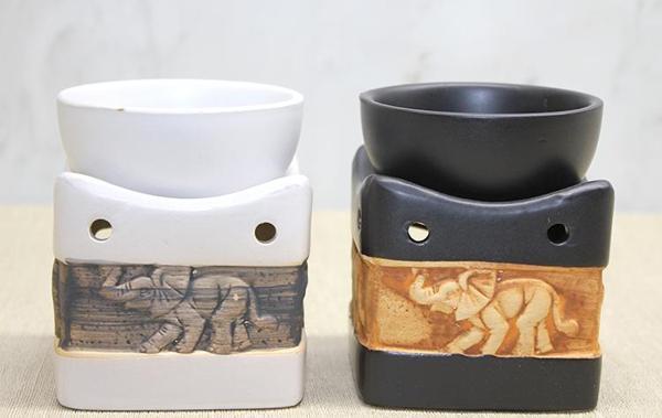 Seramik Fil Kabartmalı Buhurdanlık - Image 1