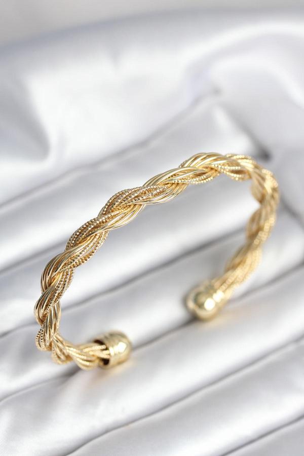 Burgu Zincir Model Gold Renk Kadın Vintage Bileklik - EBJ251010W38189 - Image 1