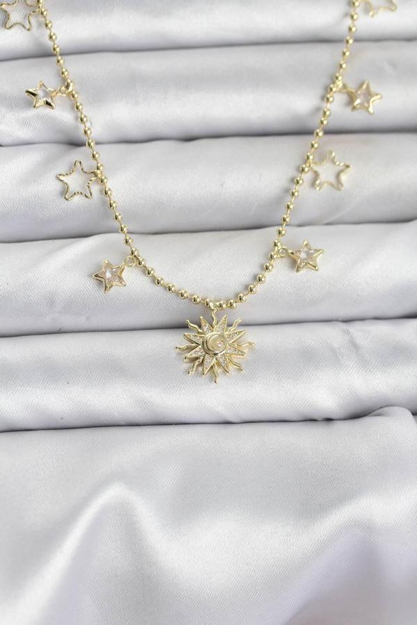 Pirinç Gold Renk Güneş Model Kadın Kolye - EBJ251115W38375 - Image 1