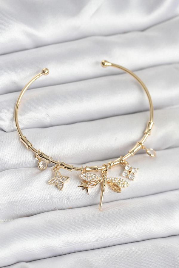 Yusufçuk Charmlı Gold Renk Pirinç Kadın Bileklik - EBJ251010W38217 - Image 1