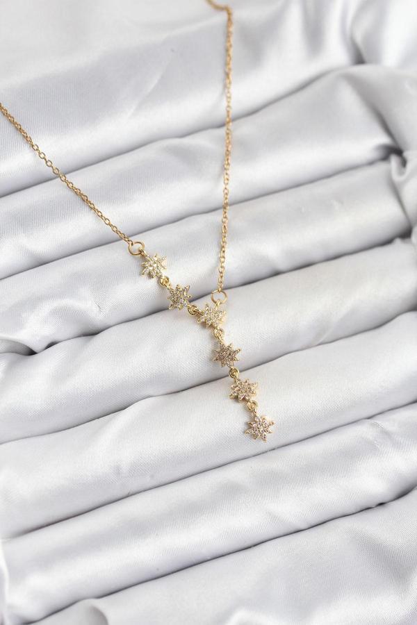 Zincir Gold Renk Kutup Yıldızı Model Kadın Kolye - EBJ251115W38399 - Image 1