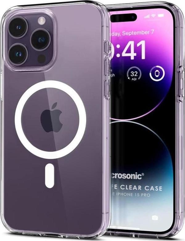 Microsonic Apple iPhone 15 Pro Kılıf MagSafe Clear Soft Şeffaf - Image 1