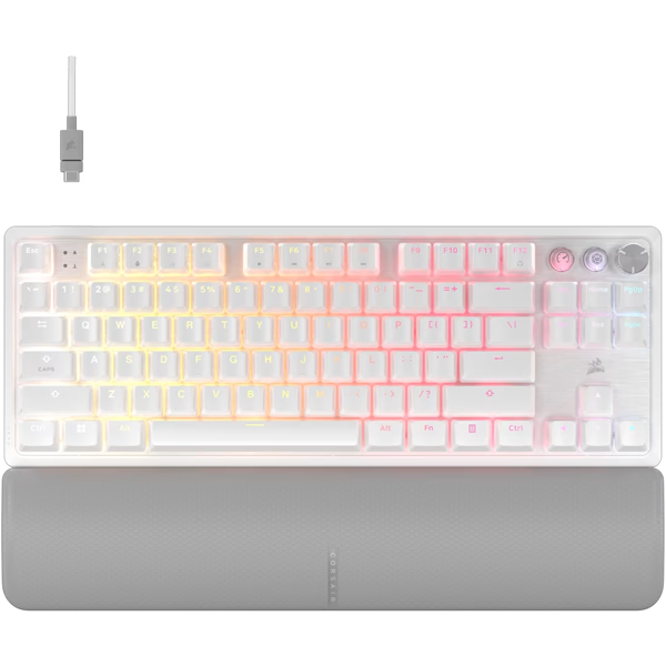 CORSAIR K70 PRO TKL High-Performance Hall Effect Switch RGB Türkçe Beyaz Gaming Klavye CH-911921G-TR - Image 1