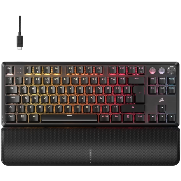 CORSAIR K70 PRO TKL High-Performance Hall Effect Switch RGB Türkçe Siyah Gaming Klavye CH-911911G-TR - Image 1