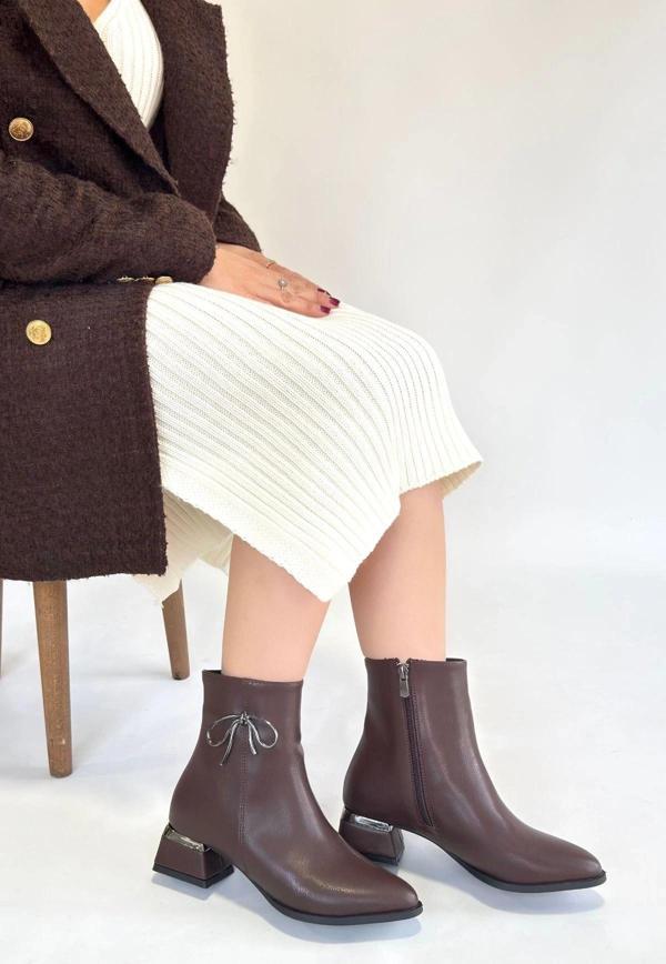 Harly Kahverengi Cilt Topuklu Bot - Image 1