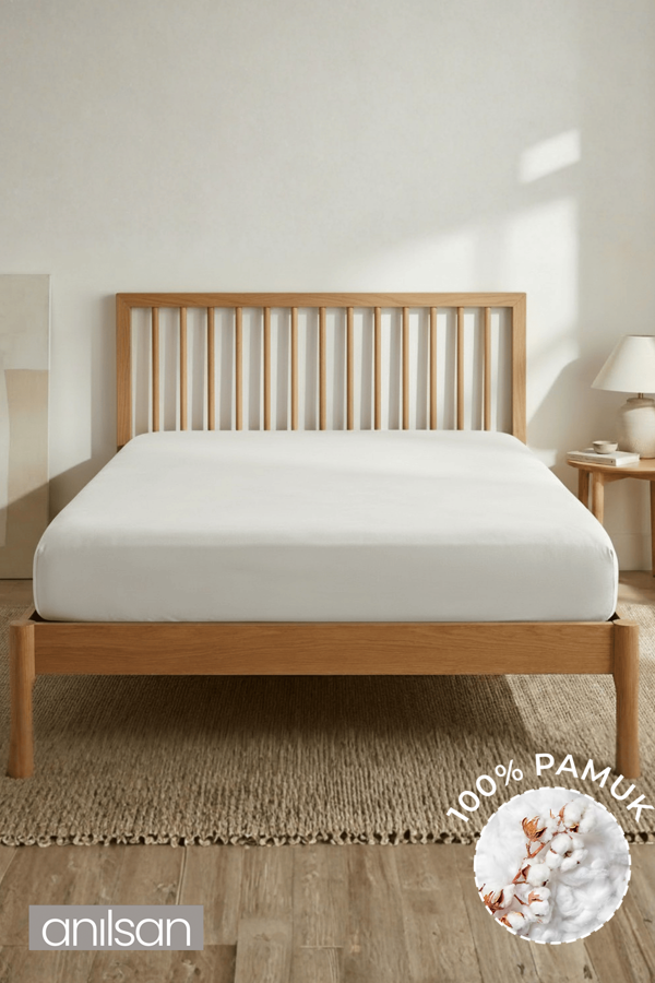 %100 Pamuklu Penye Lastikli Çarşaf | Tek/Çift Kişilik | Fitted Jersey | 30 cm Köşe Yüksekliği - Image 1