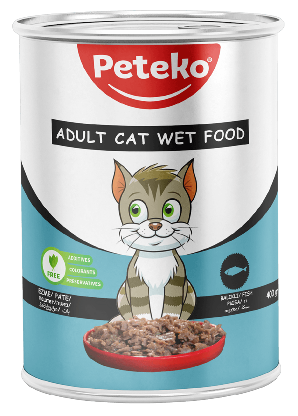 PETEKO 12 ADET PATE YETİŞKİN KEDİ YAŞ MAMASI BALIKLI - Image 1