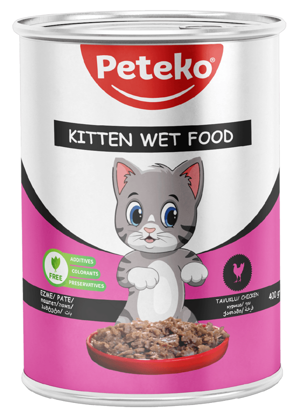 PETEKO 12 ADET PATE YAVRU KEDİ YAŞ MAMASI TAVUKLU - Image 1