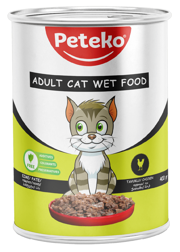 PETEKO 12 ADET PATE YETİŞKİN KEDİ YAŞ MAMASI TAVUKLU - Image 1