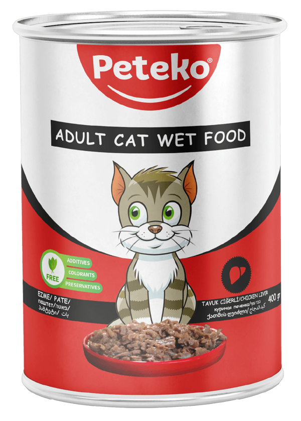 PETEKO 12 ADET PATE YETİŞKİN KEDİ YAŞ MAMASI TAVUK CİĞERLİ - Image 1