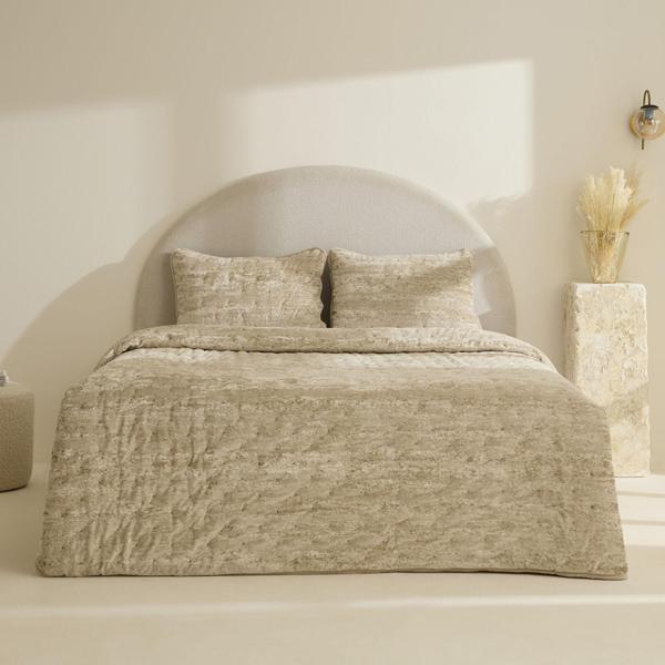 Karaca Home Clement Çift Kişilik Yatak Örtüsü Takımı Bej - Image 1