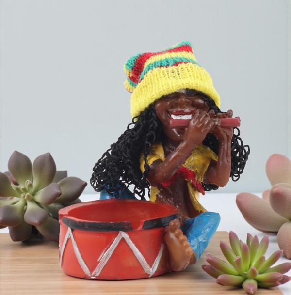 Jamaikalı Adam Rasta Figürlü Küllük Para, Anahtar Kasesi Masaüstü Dekoratif Biblo Yeni Ev Hediyesi B - Image 1