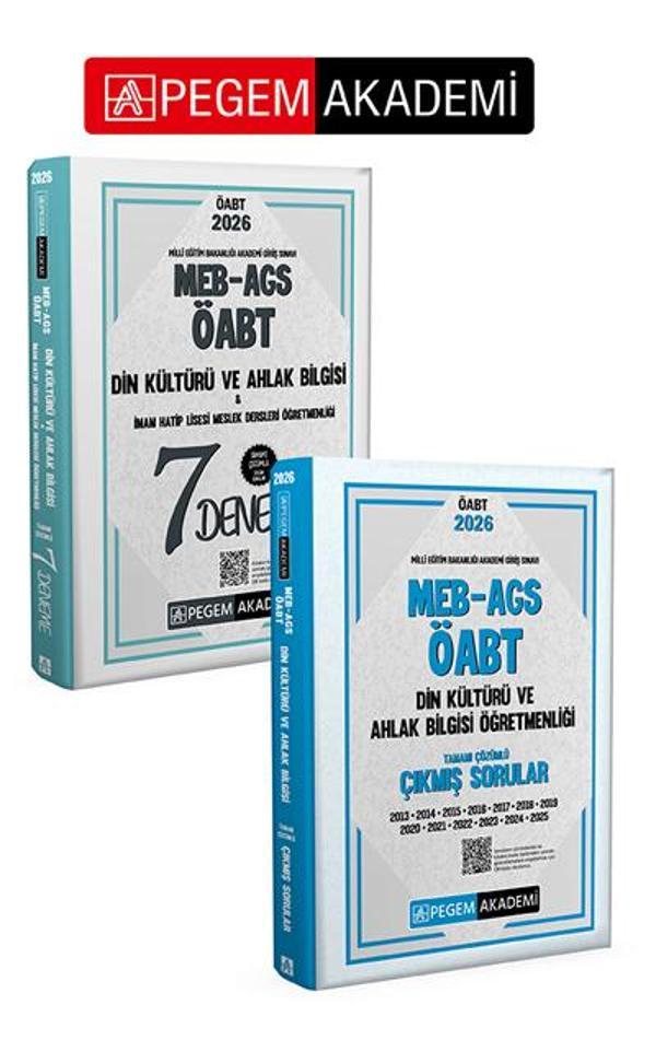 PEGEM AKADEMİ 2026 MEB AGS ÖABT Din Kültürü ve Ahlak Bilgisi Tamamı Çözümlü Çıkmış Sorular + 2026 ME - Pegem Akademi Yayıncılık - Image 1