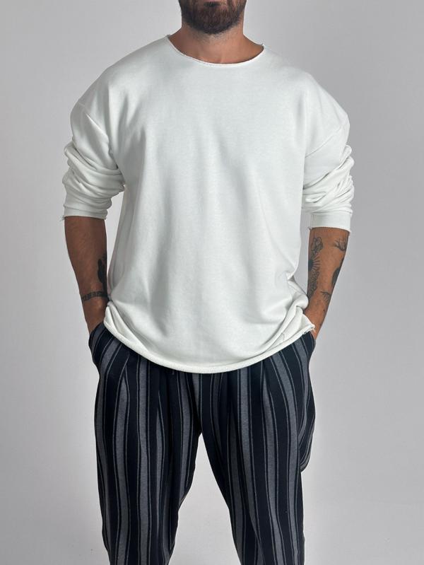 Basic Ekru Erkek Sweatshirt COC1016 - Image 1