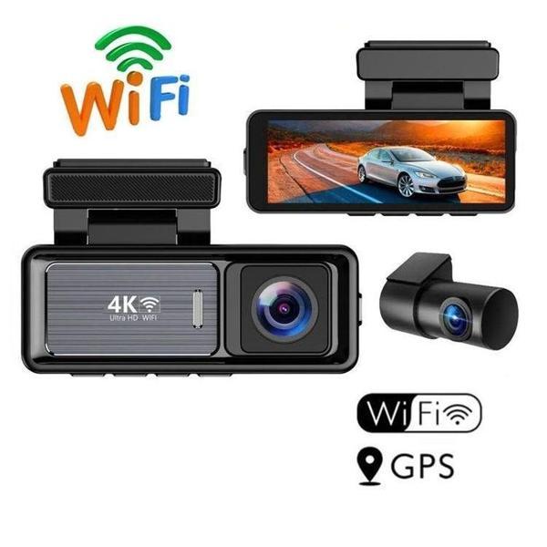 M6 Araç Içi Dikiz Dashcam 3 Kameralı Gps Wifi 4K Araba Kamerası - Image 1