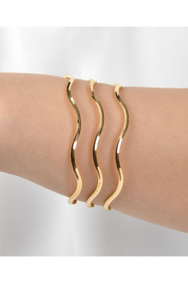 8 (GRAM) Yatırımlık İşçiliksiz Dalgalı Ajda Bilezik 22 Ayar Altın - Image 1