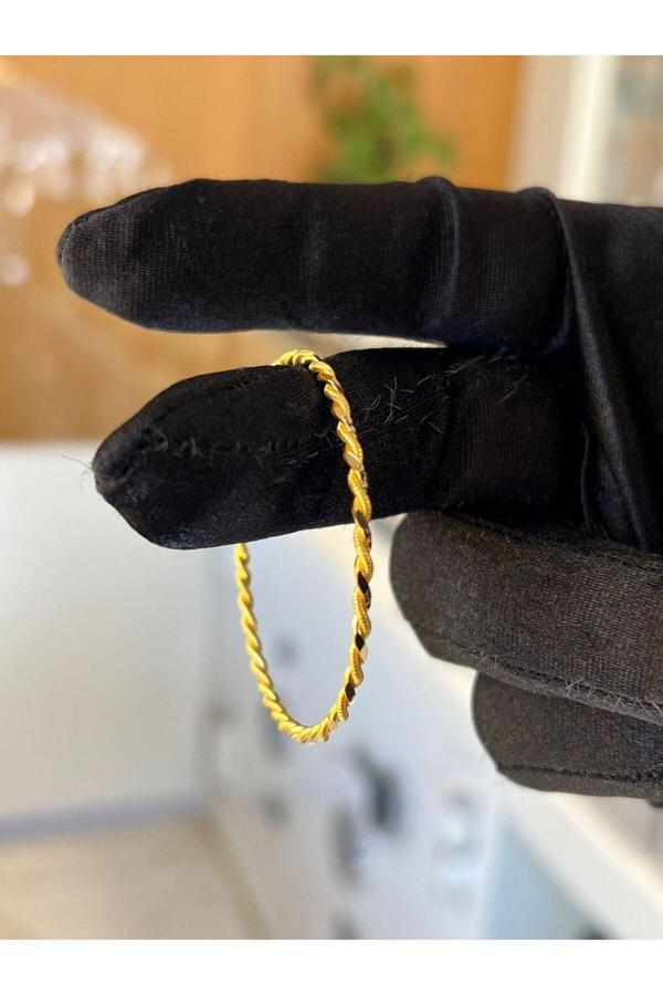 6 Gr (gram) Çocuk Bilezik Paftalı İkili Burma Bilezik 22 Ayar Altın Yatırımlık İşçilikisiz - Image 1