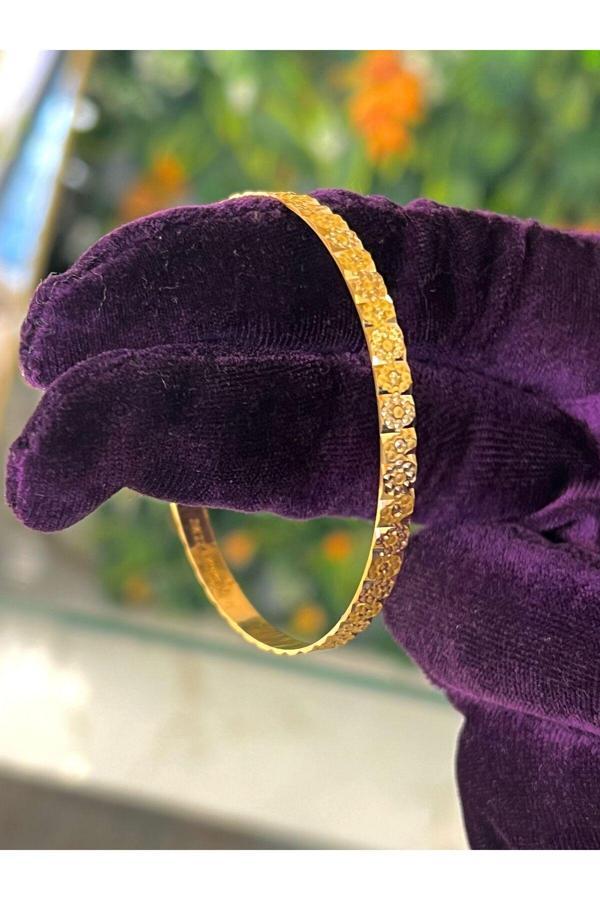 10 gr (GRAM) Papatya Desenli Çöp Bilezik İşçiliksiz Yatırımlık 22 Ayar Altın - Image 1